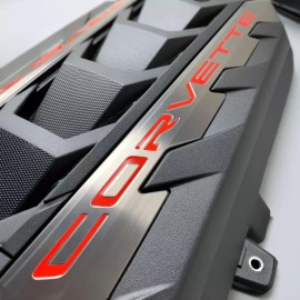 Advanced Trims VINIYL: GLOSS RED Chevy Corvette StingRay C8 Engine Cover Decal 2020 - 2025