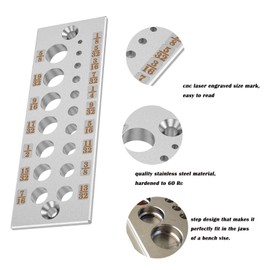 17 Holes Steel Dowel Plate,A2 Dowel Maker Plate Dowel Cutter Steel Plate for Woodworking Dowelmax, Dowels, Dowel Rod,1/8" to 5/8"