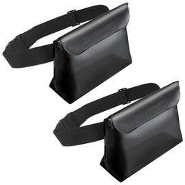 Dewocke 2 Stück Wasserfeste Beutel, Wasserdichter Beutel mit Verstellbarem Gurt, Wasserdicht Bauchtasche Drybag Waterproof Bag für Outdoor Aktivitäten, Wassersport, Schwimmen, Bootfahren - Schwarz