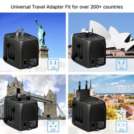 International Travel Adapter Voltage Converter to Step Down 230V to 120V for Hair straighteners, laptops, Cell Phones, Power converters from USA to UK, Europe, Australia Over 200 Countries
