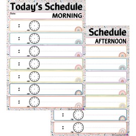 Boho Daily Schedule Charts- Laminated 14x19.5 – Dry Erase Classroom Posters and Decorations, Back to School Supplies, Teachers’ Posters for Preschool, Kindergarten, Elementary Classes, Homeschool