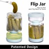 WhiteRhino Glass Pickle Jar with Strainer Flip,34oz Pickle Container,Hourglass Pickle