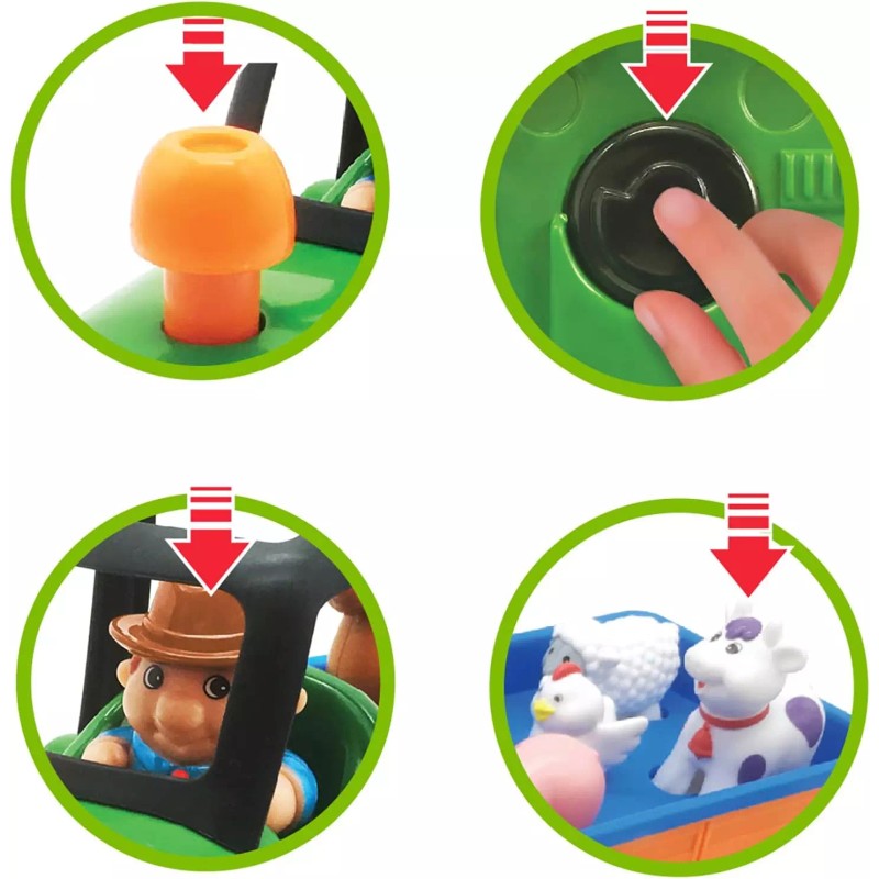 Kiddieland Light N' Sound Farm Tractor Vehicle & Animal Figures