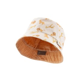 Sterntaler Reversible fishing hat giraffes - summer hat with print made of cotton - reversible side made of muslin - UV protection 50+ sun cap - baby children's headpiece, natural