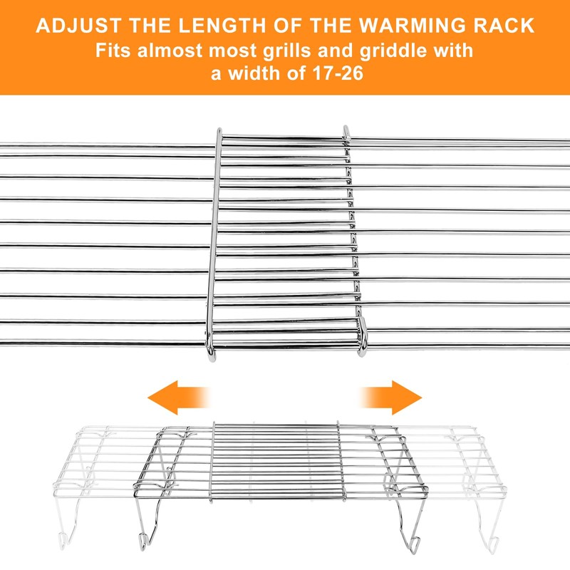 Utheer Warming Rack for Blackstone 17 & 22" Griddle, Adjustable