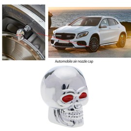 8PCS Tyre Valve Stem Caps Skull Design Car Tire Valve Lever Covers Car Tyre Dust Caps for Most Car Truck Motorbike Bicycle 7mm Thread Diameter Silver