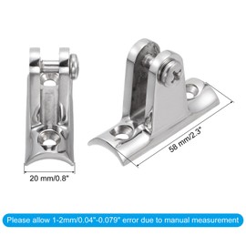 sourcing map 2 Pieces Bimini Top Deck Hinges Boat Deck Hinges 316 Stainless Steel Bimini Top Fittings with Quick Release Pins