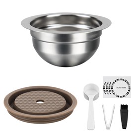 Reusable Capsules Compatible with Nespresso Vertuo Next/Vertuo POP, Stainless Steel Refillable Pods 150ml