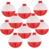YUNXUAN Fishing Bobber Decorations Red and White Hanging Paper Lanterns