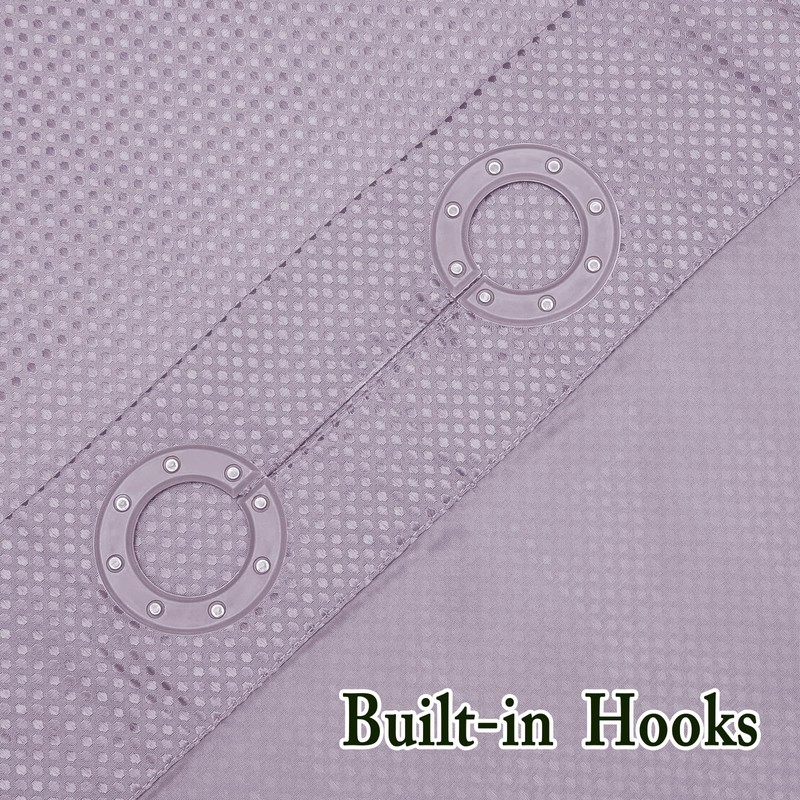 Gibelle No Hook Waffle Weave Shower Curtain with Snap-in Fabric