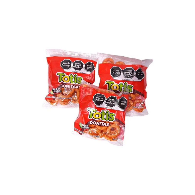 Totis Donitas Chile Y Limón 25piezas 10g. C/u