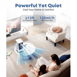 XAMATTS Portable Air Conditioners, 1700ml Evaporative Air Cooler with Remote, 120° Oscillating Mini Air Conditioner Portable with 3 Speeds & 1-7H Timer, Portable AC Unit for Indoors Bedroom Office