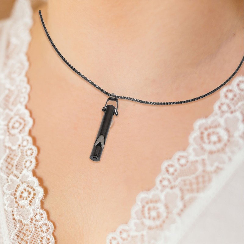Whistle Pedant Necklace Reduce Anxiety Cylindrical Deep Breathing Stress Relief