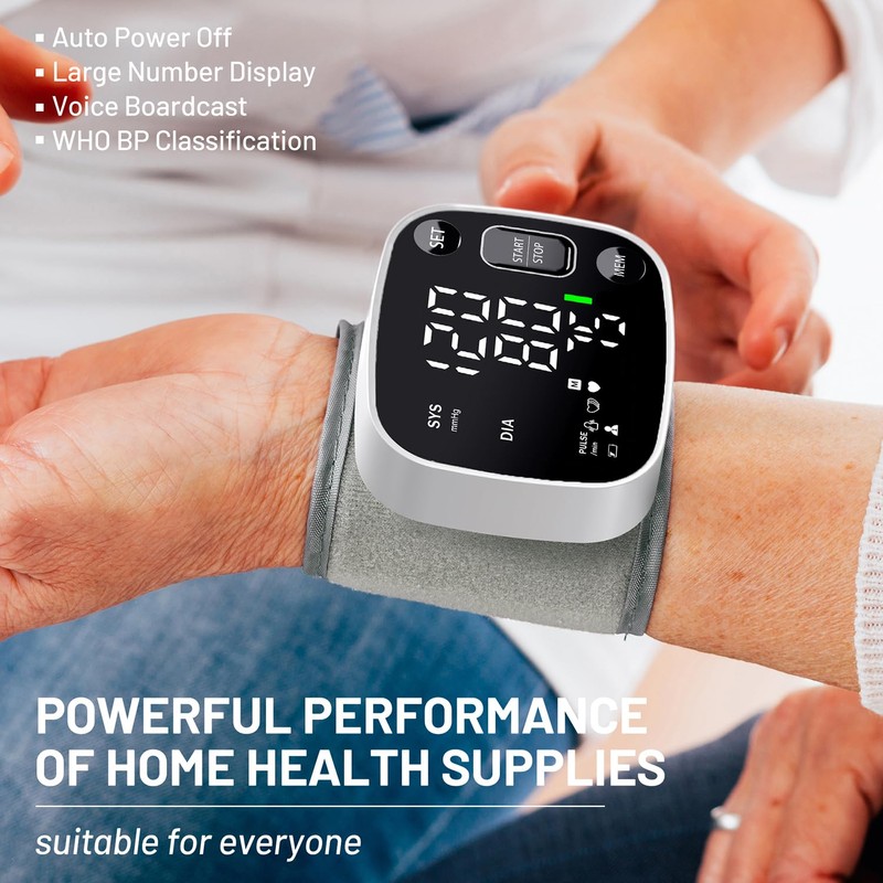 Oklar Blood Pressure Monitors for Home Use Rechargeable Wrist Digital