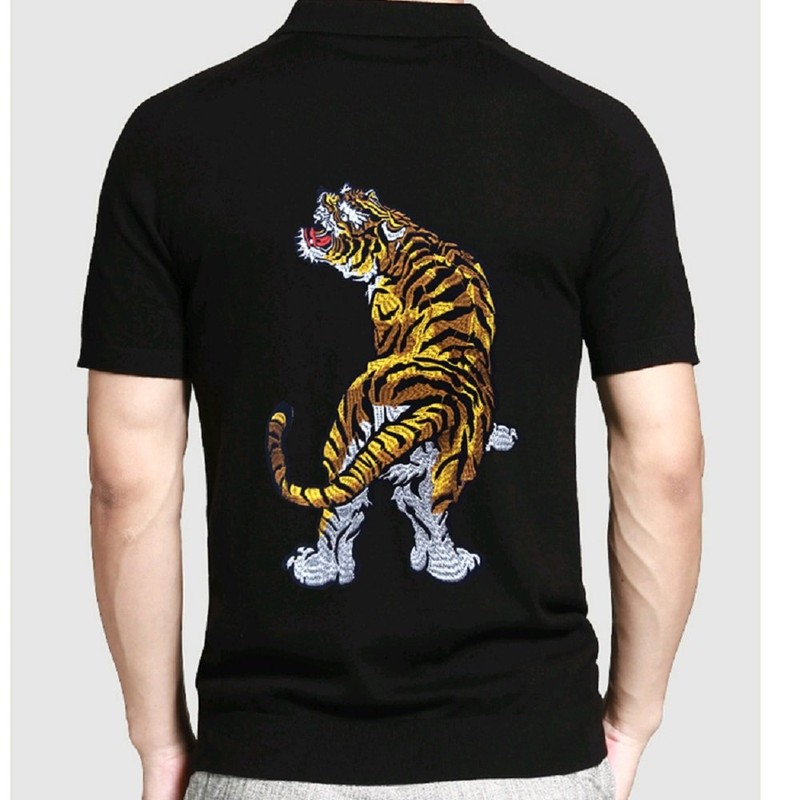 POWIITEM Embroidered Patch, Tiger, Iron, Extra Large Applique (Front and