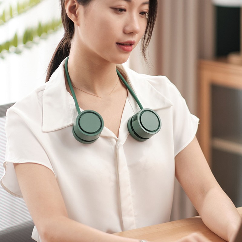 Portable Neck Fan Mini USB Charging Hands Free Bladeless Hanging