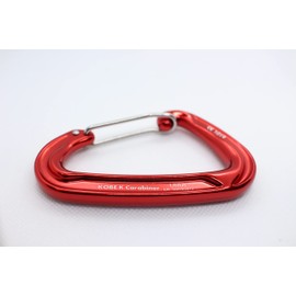 Carabiner Specialty Store Kobe Kiraru 22 kN UIAA Standard CE, EN Certified, Breaking Strength, Approx. 450.3 lbs (2,200 kg), Domestic Tested, Aluminum Material, Weight: 1.2 oz (35 g), Wire Gate, 1 Pack (Red)