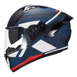 VCOROS Full Face Motorcycle Helmet X9 with Inner Sun Visor DOT Approved Motorbike Moto Street Bike Racing Helmet(Storm Red, L)