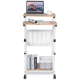 Mobile Standing Desk, Oak