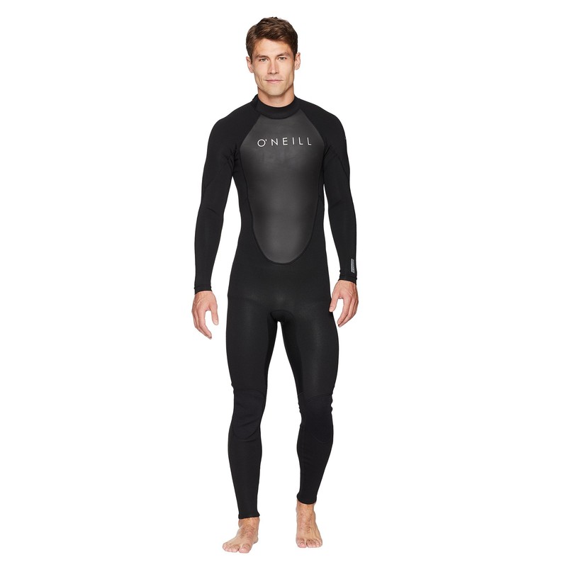 O'Neill Men's Reactor-2 3/2mm Back Zip Full Wetsuit, Black/Black, MT