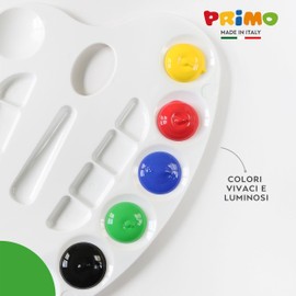PRIMO - Colores Permanentes para Telas en Botella de 300 ml, Colores Acrílicos Vivos y Cubrientes para Niños +4 Años y Adultos, Pintura para Telas Ideal para Camisetas, Bolsos, Jeans, Zapatos y Más