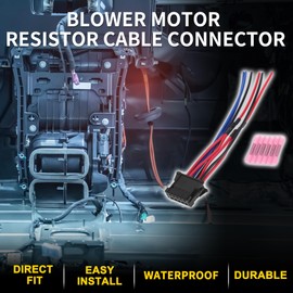 TUCKBOLD Blower Motor Resistor Cable Connector for Renault Clio Waterproof No.8200729298 Wiring Harness Adapter Black Red 1 Set for Renault Megane