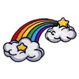 EMBROBOF Dreams Rainbow Patch – 2.35 inches, Cool Colorful Rainbow Iron On Patch – Embroidered Pride Patches Appliques for Children