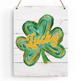 St Patrick's Day Decorations Irish Blessing Hanging Wall Decor Lucky Shamrock Wall Decor St Patrick's Day Decorations for The Home, Rustic Home Farmhouse Party Wood Wall Art Sign Decor