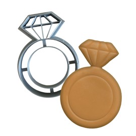 Moose Goods Wedding Ring Cookie Cutter Shape for Baking, Assorted Wedding Cookie Cutter Shape, Cookie Cutter Sets for Baking with Stamp - Food-Safe Design (3.5 Inch)