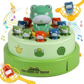 Frog Pop Out Catch Toys for Ages 3-13, Musical Rotate Bounce Catch Board Game Interactive Kids Toys, 3 Years Old Boys Girls Toy Gifts