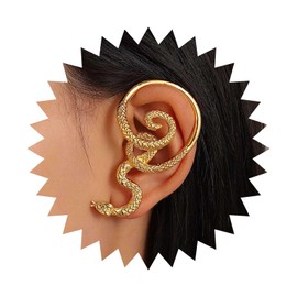 Vacaonio Gothic Snake Ear Climber Earrings Snake Ear Wrap Earrings Snake Ear Cuff Earrings Gold Snake Stud Earrings Serpent Ear Crawler Earrings Jewelry for Women (Gold)