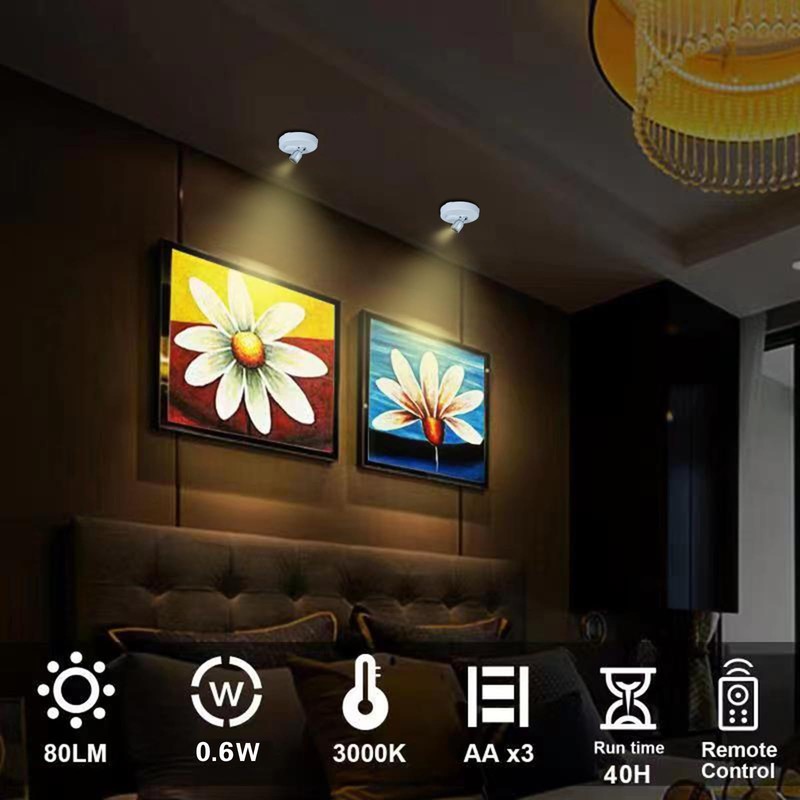 HAMVIDNE LED Spotlight, Battery Operated Picture Lights, Uplighting Indoor, Puck