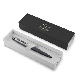 PARKER Jotter XL Ballpoint Pen, Chrome Trim, Medium Point, Blue Ink, Gift Box, Primrose Matte Blue