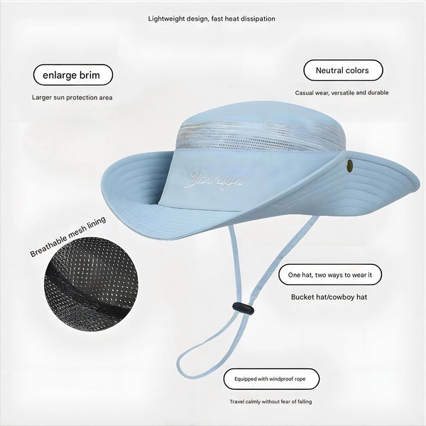 Yanruyu Yanruyu Sonnenhut Damen & Herren Breite Krempe, UV-Schutz Faltbarer