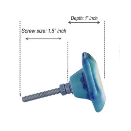 Perilla Home Set of 6 Ceramic Knobs for Cabinet & Drawers Decorative Knobs for Home Kitchen Cabinet Hardware Cupboard Glass Door Dresser Wardrobe and Drawer Pulls (Sadgi Blue, Hexagon)