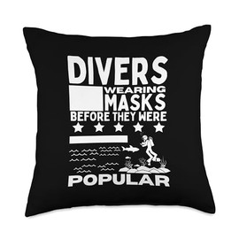 Scuba Diving Mask Pun Funny Scuba Diver Throw Pillow