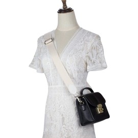 Allzedream Purse Straps Replacement Crossbody Bags Handbag Wide Canvas Leather Adjustable (Apricot, Silver hardware)