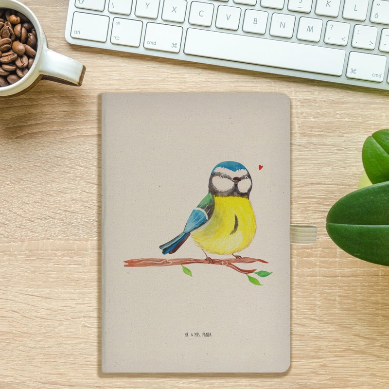 Mr. & Mrs. Panda DIN A5 Baumwoll Notizbuch Vogel Blaumeise