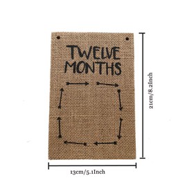 Burlap 1st Birthday Baby Phote Banner,Newborn Baby Monthly Milestone Photegraph Bunting Garland for Baby Shower First Birthday Party Decoration