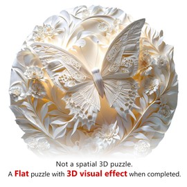 Wooden Puzzles for Adults, 3D Vision Wooden Jigsaw Puzzles for Adults Kids, 200pcs Unique Shape 3D Paper Butterfly Wooden Puzzle，Challenging Adult Puzzles Family Games 11.4 * 11.4in