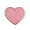 Pinsanity Pink Glitter Heart Enamel Lapel Pin