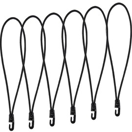 6 Pcs Bungee Cords with Hooks, 10 Inch Heavy Duty Outdoor Elastic Bungee Straps Multi-Purpose Elastic Bungee Straps for Securing Luggage Straps, Camping, Bikes or garden tidying. (Black)