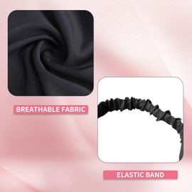 YMPEKA Hair Scarf Headbands 4Pack bandana headband Silk Hair Bandanas Scarf Solid Head Kerchief Headbands with Clips Non Slip Solid Color Headbands Hair Scarves for Teen Girls