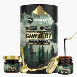 Pure Himalayan Shilajit Resin - 75% Fulvic Acid, 85+ Trace Minerals, Supports Vitality & Stamina - Includes Steel Spoon, 30g, Lab Tested for Purity, Pack of 2
