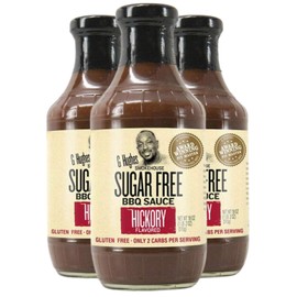 G Hughes Sugar Free, Hickory BBQ Sauce - Sugar Free BBQ Sauces, BBQ Sauce Hickory, Gluten Free Barbecue Sauces, Sugar Free, Low Carb - 18 oz (3 Pack)