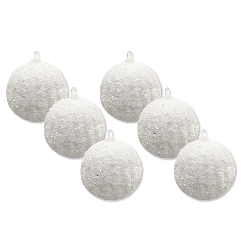 DARO DEKO Christmas Baubles with Snow Diameter 7 cm –