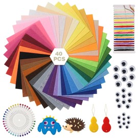RAFIYU Pack of 40 Felt Fabric Craft Felt, Colourful Felt for Crafts, 20 x 15 cm, Felts for Children, DIY Felt Panels for Crafts for Sewing and Patchwork Work (40 Colours, 30 x 20 cm)
