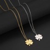 TEAMER Four Leaf Clover Necklace Irish Good Luck Shamrock Pendant