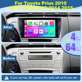 Car Radio for Toyota Prius 2010-2015, Android 13.0 (4G RAM 64G ROM) 9 Inch 5G WiFi Prius Stereo Support Carplay/Android Auto,GPS Navigation with Bluetooth,Backup Camera 1080P,SWC/FM Radio