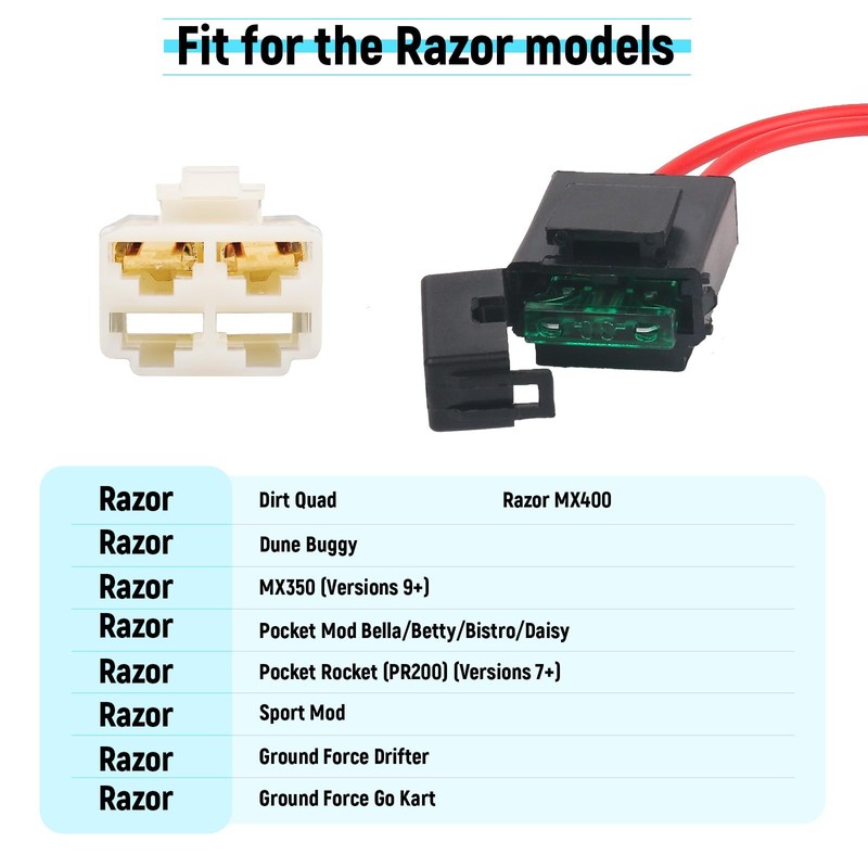 4 Holes Plug Battery Wire Harness for Razor Mx350 Mx400